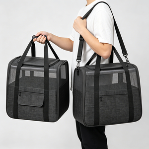 Sac de transport pour animaux de compagnie, sac de transport souple pour chat et chien, sac de voyage respirant en maille avec coussin amovible, sangle réglable et bol - Product Image 6