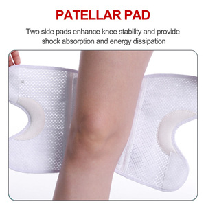 Genouillère avec deux stabilisateurs latéraux, genouillère avec rotule ouverte et sangles de fixation réglables en forme de V, genouillères médicales - Product Image 5