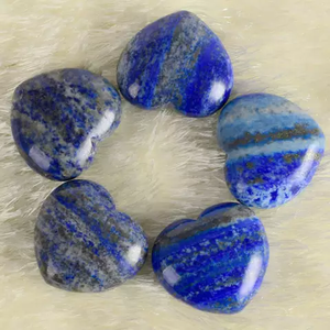 Sculpture en pierre de lapis-lazuli bleu en forme de cœur, ornement sculpté pour la maison, cadeau de mariage, décoration - Product Image 2