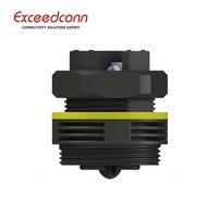 Conector de Cable Eléctrico IP68 de 4 Pines y 450V CA, Tipo Hembra, con Abrazadera de Tornillo Redonda para Iluminación LED Exterior