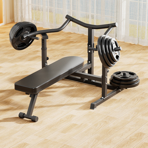Banc de <span class=keywords><strong>musculation</strong></span> multifonctionnel pliable et réglable, construction métallique, rangement pour plaques de poids, pour la <span class=keywords><strong>musculation</strong></span> à domicile - Product Image 1