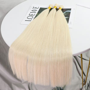 Extensiones de Cabello Humano con <span class=keywords><strong>Punta</strong></span> Doble F de Fábrica Qingdao Haohao, Micro Link, <span class=keywords><strong>Punta</strong></span> Nano de Plástico Suave, Color Claro - Product Image 2