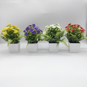 PJ23126 QIDA artificial flowers potted bonsai tree plastic bonsai pots for Home Wedding Decorative Flowers Hot Sale 23264 1