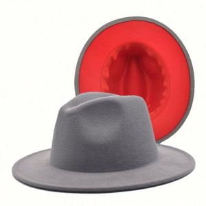 Chapeaux Fedora Unisexe à Large Bord de 7,5 cm en Feutre Bicolore Élégant Personnalisé Polyester/Coton, 53 Couleurs, pour Fête, Pêche, Vente en Gros - Product Image 5