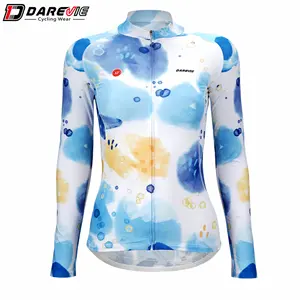 long sleeve bicycle men Suppliers-Winter Outdoor Sports Wearing Bike Bicycle Women Long Sleeve Custom Quick Dry Anti UV Bicycle Cycling Jersey