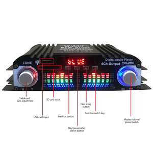 Mini amplificateur audio de voiture compact haute puissance à 4 canaux BT-998 pour un son stéréo amélioré et une mise à niveau du système de haut-parleurs - Product Image 4
