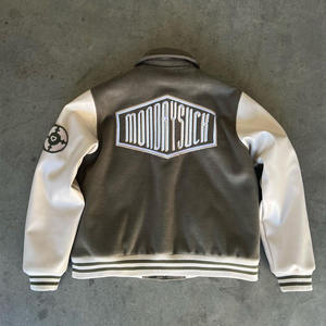 <span class=keywords><strong>Manteau</strong></span> d'hiver sur mesure de qualité supérieure pour <span class=keywords><strong>homme</strong></span>, 100% <span class=keywords><strong>laine</strong></span> <span class=keywords><strong>pure</strong></span>, broderie de lettres hip-hop, accents rétro, style streetwear, design à patte avant - Product Image 2