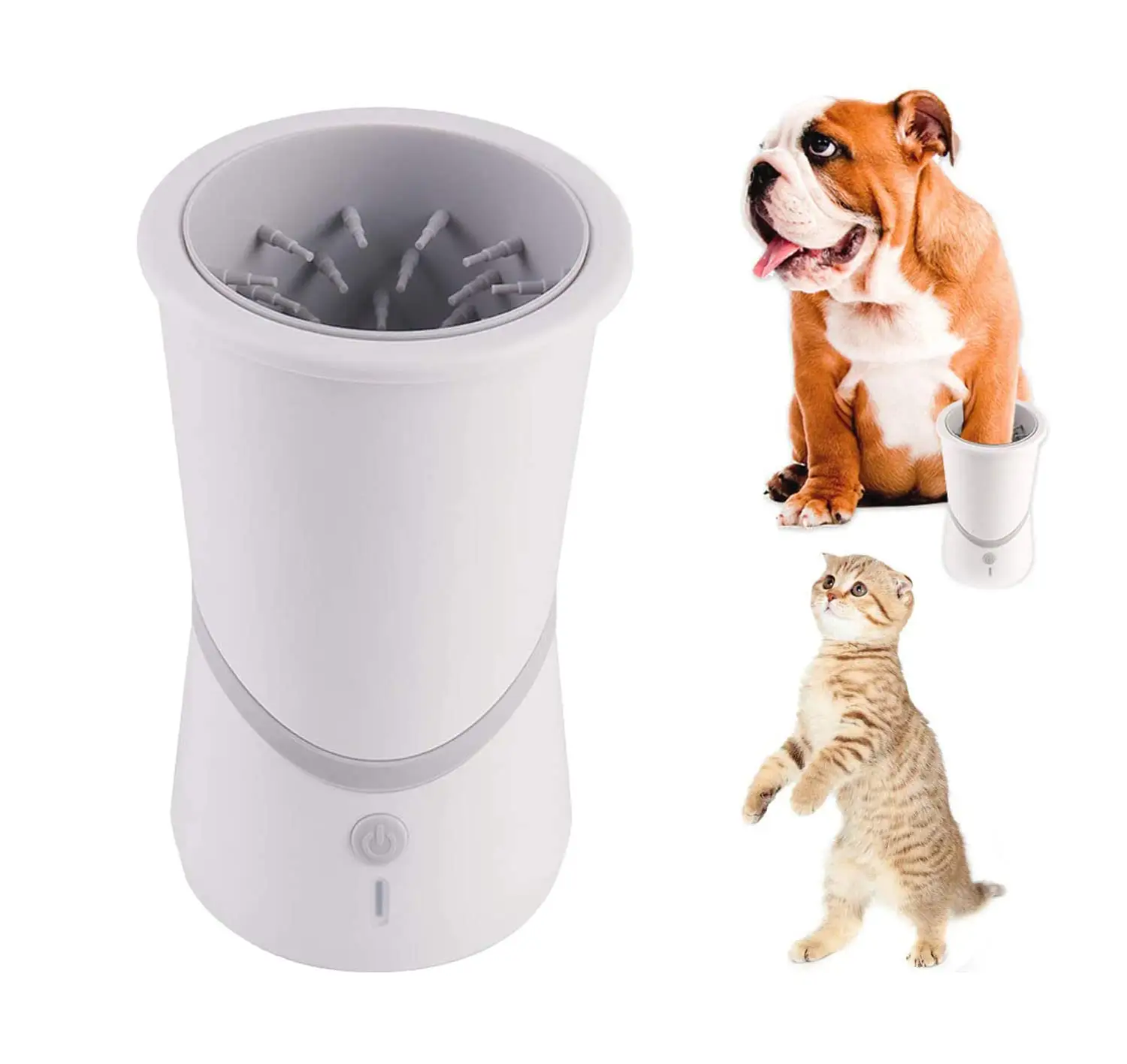 Taza de silicona para limpieza de pies de mascotas, arandela automática de pata de perro con función de masaje, limpiador eléctrico de pies para cachorros y gatos, garras de barro