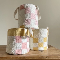 2024 nouveauté personnalisé pliant sac cosmétique matelassé coton maquillage sac durable flore Bbay jouet organisateur seau de rangement