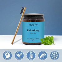 Comprimés de dentifrice à la menthe biologique naturelle biodégradable écologique pour soins buccaux de voyage, blanchiment des dents avec fluorure