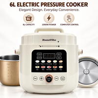 Cuisinière électrique multifonctionnelle 6L avec affichage LED, cuve intérieure antiadhésive, cuiseur à riz électrique à pression