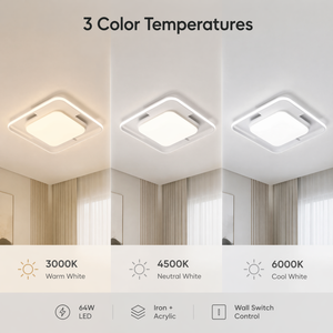 64W Modern Square <b>Led</b> Ceiling <b>Light</b> Acrylic Iron <b>Surface</b> <b>Mount</b> For Living Room Bedroom Home Decoration Lighting - Product Image 3