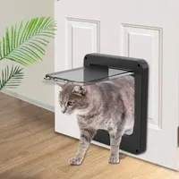 Porte automatique intelligente pour animaux de compagnie avec capteur RFID électronique à microchip, écologique, à fixation carrée sur fenêtre, en plastique