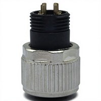Connecteur circulaire industriel M12 série A, 4 broches, non blindé, femelle, montage sur panneau, 12 mm, prise d'aviation droite, étanche IP67