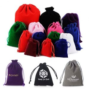Bolsas de Joyería de Terciopelo con Cordón, Reciclables, Personalizadas con Impresión, para Relojes, Collares, Piedras Preciosas, Gafas, Anillos, Pendientes, Venta al Por Mayor - Product Image 1
