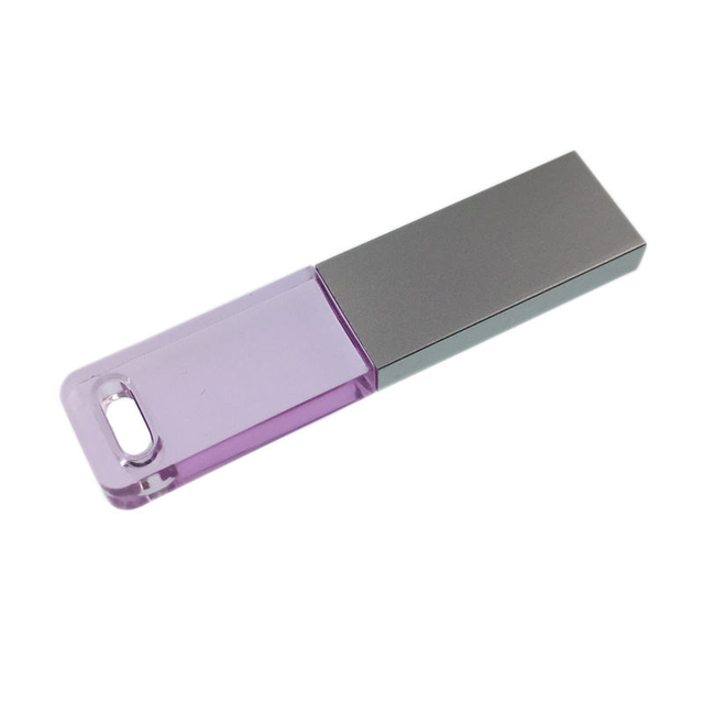 New Promotional Slim LED Acrylic Metal Mini USB 2.0 & 3.0 Flash Drive Brand LED Logo 10+ Year Data Retention 1-Year Warranty