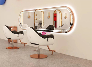 Espejo <span class=keywords><strong>de</strong></span> <span class=keywords><strong>Pared</strong></span> <span class=keywords><strong>para</strong></span> Salón <span class=keywords><strong>de</strong></span> Belleza y Barbería, Diseño Moderno <span class=keywords><strong>de</strong></span> Acero Inoxidable y Vidrio, Fabricado en China, el Mejor - Product Image 5