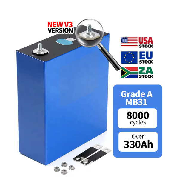 For Stock Grade 3.2V Prismatic LiFePO4 Battery Pack 302Ah 8000 Cycles Home Energy Storage