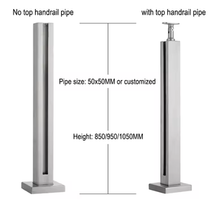 Barandillas Modernas Profesionales <span class=keywords><strong>de</strong></span> <span class=keywords><strong>Vidrio</strong></span> para <span class=keywords><strong>Balcones</strong></span> y Escaleras Exteriores con Postes Cuadrados <span class=keywords><strong>de</strong></span> Acero Inoxidable 304/316 - Product Image 3