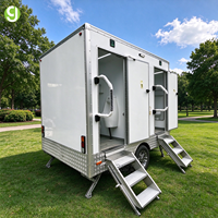 Goeasy 2026 Trailer Toilet Portabel Mewah untuk Penggunaan Umum di Luar Ruangan, Trailer Kamar Mandi VIP Mobile dengan Harga Kompetitif