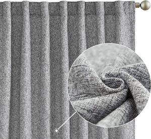 Rideaux en Faux lin pour salon, rideaux <span class=keywords><strong>de</strong></span> ferme en <span class=keywords><strong>toile</strong></span> <span class=keywords><strong>de</strong></span> <span class=keywords><strong>jute</strong></span>, pour chambre à coucher - Product Image 1