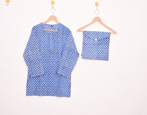Conjunto de Pijama de Algodón Vintage de Moda, Satinado, Hasta la Rodilla, con Botones, Estampado a Mano, para Mujer, Ropa de Dormir de Verano - Product Image 4