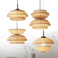 Lámpara de Techo de Hierro Estilo Japonés Wabi-Sabi, Lámparas Combinadas para Restaurante, Tamaño Mediano, B&B, Salón de Té, Estilo Zen, Diseño Artístico