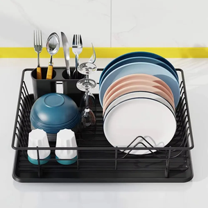 Popular al por mayor: Escurridor de <span class=keywords><strong>platos</strong></span> moderno de acero inoxidable para cocina, <span class=keywords><strong>estante</strong></span> multifuncional de almacenamiento para encimera, no plegable - Product Image 3