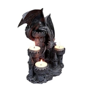 Decorazione di Halloween esplosioni transfrontaliere castello di drago statue in resina artigianato atmosfera candelabro ornamenti souvenir - Product Image 5