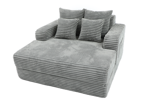 Chaise longue <span class=keywords><strong>convertible</strong></span> ultra-compressible, <span class=keywords><strong>canapé</strong></span> d'appoint gris pliable avec coussins, installation rapide pour petits appartements - Product Image 4