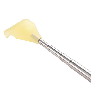 Stainless Steel Telescopic Back Scratcher With Yellow Silicone Head Four Section Extendable Massage Tool For Household Use - Product Image 4