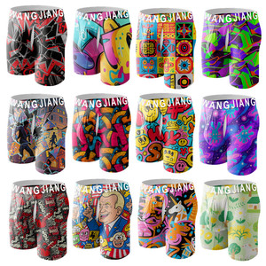Caleçons Boxers <span class=keywords><strong>Homme</strong></span> OEM ODM Personnalisés en Polyester avec Ceinture Respirante, Faible MOQ, Jambes Longues, Motif Imprimé, Logo - Product Image 3