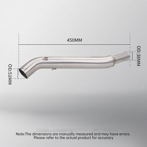 CHMotor pour Bajaj Puls NS200 <span class=keywords><strong>NS</strong></span> <span class=keywords><strong>200</strong></span> Motocross 51mm Échappement de moto en acier inoxydable intermédiaire, tuyau de liaison intermédiaire - Product Image 3