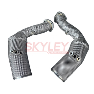 200 celdas Catted Downpipe para <span class=keywords><strong>Audi</strong></span> <span class=keywords><strong>SQ7</strong></span> SQ8 RSQ8 Lamborghini URUS Porsche CAYENNE TURBO Bentley Bentayga 4,0 T <span class=keywords><strong>V8</strong></span> con agujeros OPF - Product Image 3