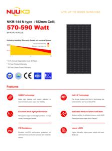 Módulo Solar Fotovoltaico de 590W, Tipo N, Bifacial, de Media Celda, Monocristalino, Flexible, para Uso Doméstico, Disponible en EE. UU. - Product Image 5