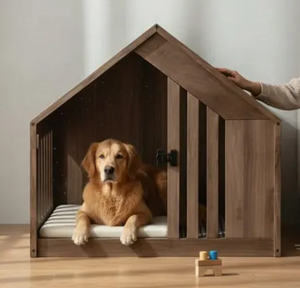 Kişiye Özel İsim Plakalı, El Yapımı Ahşap Köpek Kulübesi, İç Mekan Evcil Hayvan Mobilyası - Product Image 5