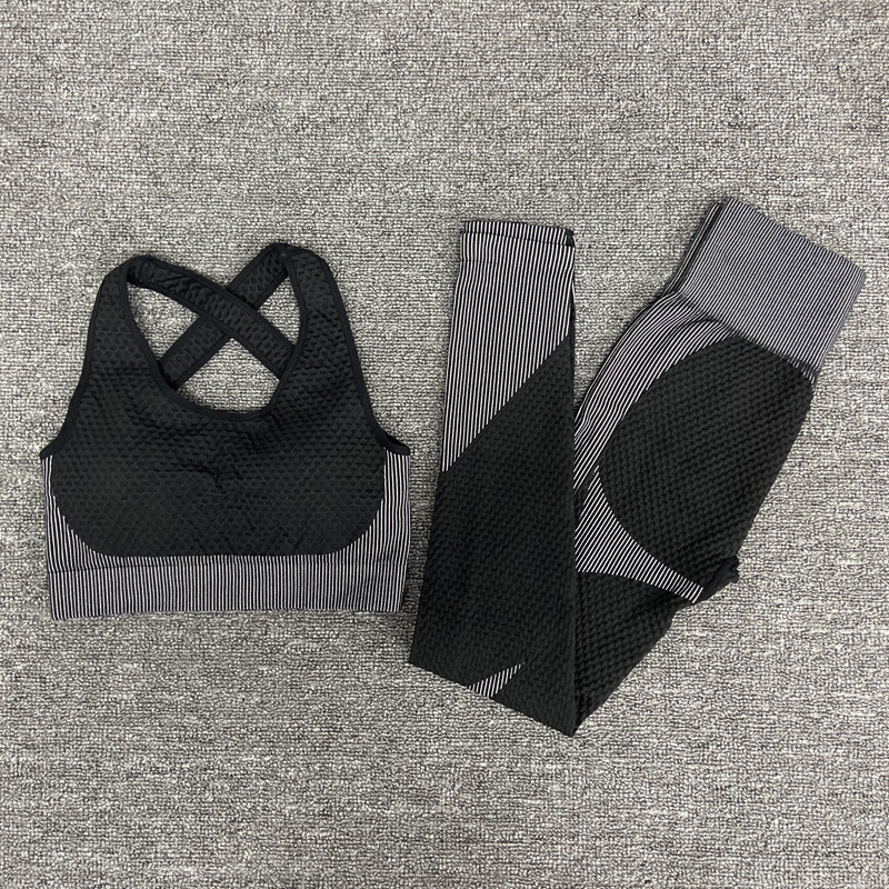 dark grey 2pcs bra+leggings