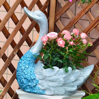 Petit Cygne Animal Moule En Silicone Pour Pots De Plantes En Béton Sculpture Pot De Fleur Moules Ciment Pour Pot De Fleur De Jardin Faisant Moulage