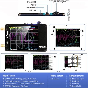 เครื่องวิเคราะห์เสาอากาศเครือข่าย MF/HF/VHF/UHF รุ่น Nanovna-h ที่ได้รับการอัปเกรด พร้อมช่องใส่การ์ดในตัว รุ่น ZNLE3/ZNLE6 จากจีน ZNLE3, ZNLE6 แบบพกพา Vecto - Product Image 2