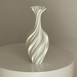 Ornements décoratifs pour l'arrangement floral, impression 3D, lumière, nouveau vase en plastique abstrait artistique, torsadé, rétro, nordique, simple, style Ins - Product Image 2
