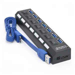 A-USB 3.0 HUB 7 Ports Interface For Mouse Keyboard Laptop USB Connection