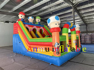 บ้านลมเป่าลมขนาดใหญ่รูปซูเปอร์<span class=keywords><strong>มาริ</strong></span><span class=keywords><strong>โอ</strong></span> พร้อมแทรมโพลีนและสไลเดอร์คู่สำหรับงานปาร์ตี้ พร้อมเครื่องเป่าลม - Product Image 6