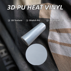 0.5mm Brushed Texture Elasticity 3D Thick PU Film Low Heat <b>Transfer</b> <b>Vinyl</b> Roll HTV for Shirt Clothing/ - Product Image 2