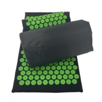 Tapis de massage corporel et oreiller de yoga et Pilates à picots d'acupression en lin, coton, noix de coco et lotus, pour le sport et les loisirs, sous marque privée