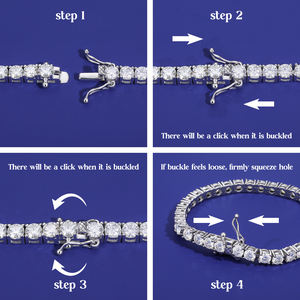 Pulsera de Tenis de Lujo con Diamantes de Moissanita VVS de 2mm-6mm para Hombre y Mujer, Joyería de Plata de Ley 925 con Baño de Oro y Moissanita Creada en Laboratorio - Product Image 6