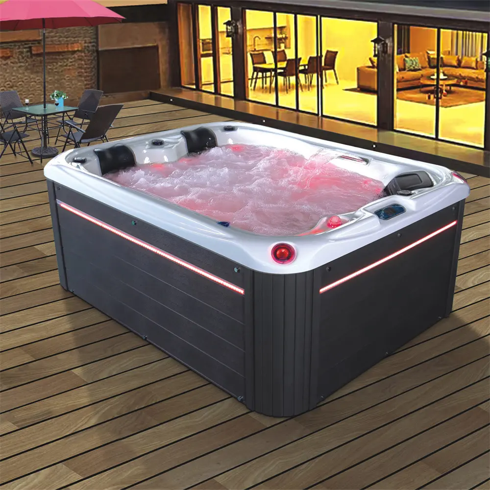 4 Person Hot Selling Aqua Gallery New Style Brown Outdoor Spas Hot Tubs Person Acrylic Whirlpool Bathtub