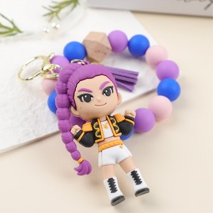 Portachiavi in silicone con perline a tema Ragazze Cacciatrici, ciondolo per borsa a forma di cartone animato, piccolo pendente per anime, regalo collana - Product Image 1