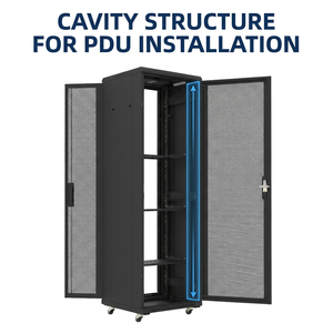 Armoire réseau Otrans sur pied 19 pouces avec porte en verre trempé, <span class=keywords><strong>rack</strong></span> de communication en acier laminé à froid SPCC, charge statique de 1000 kg - Product Image 4