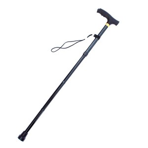 Bastón Plegable Ajustable de Aleación de Aluminio con Luz, Punta de Goma Color Café Oscuro, Bastón Telescópico para Senderismo de Personas Mayores - Product Image 2