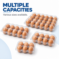 Boîte à œufs transparente en PET de qualité alimentaire, emballage jetable pour œufs, conteneur à clapet pour ferme, supermarché, vente au détail